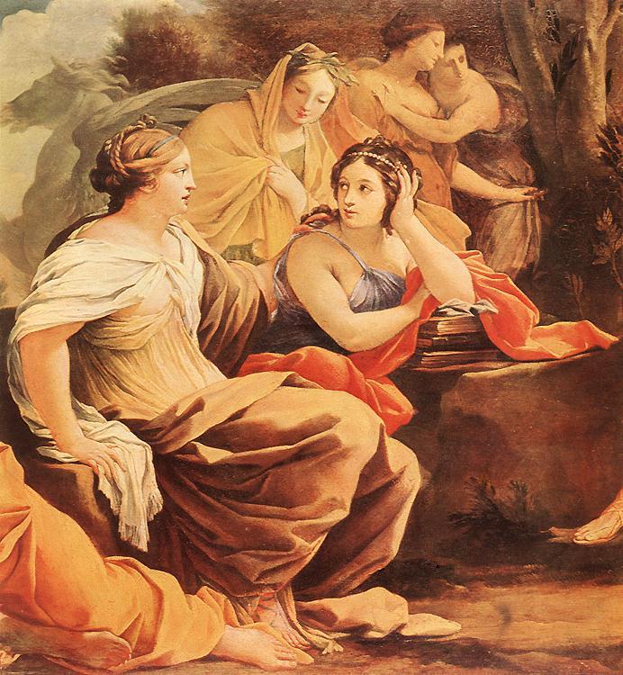 VOUET, Simon Parnassus or Apollo and the Muses (detail) oil painting picture